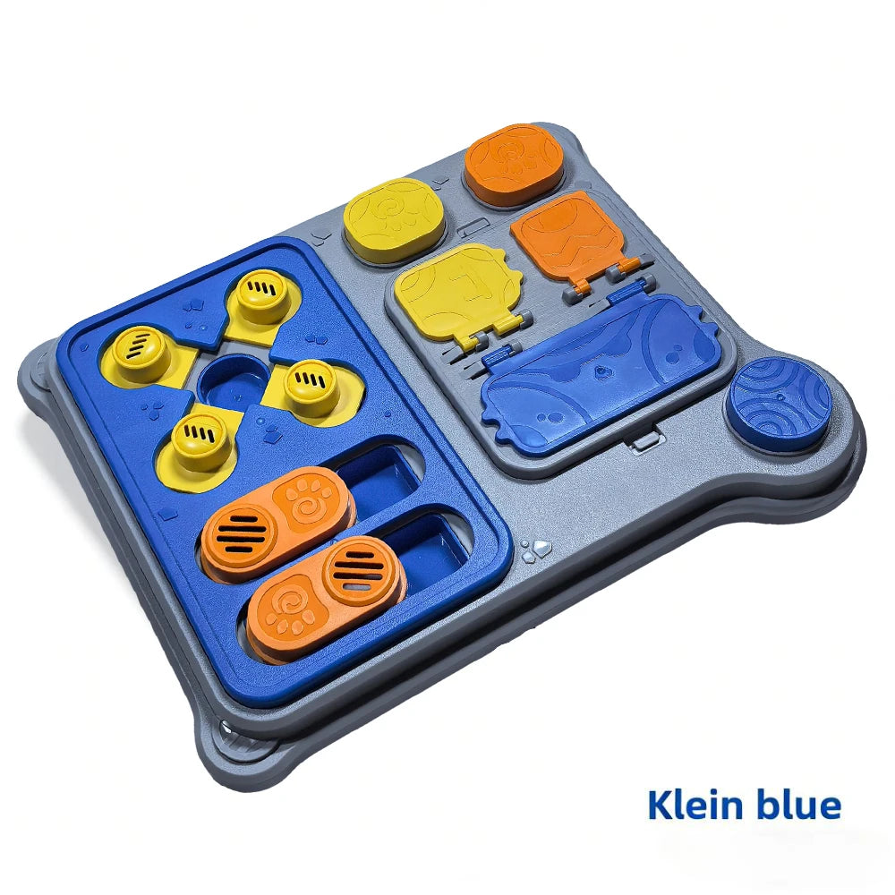 Interactive Puzzle Feeder Toy for Small & Medium Dogs, Offering Fun Challenges and Treat Dispensing.