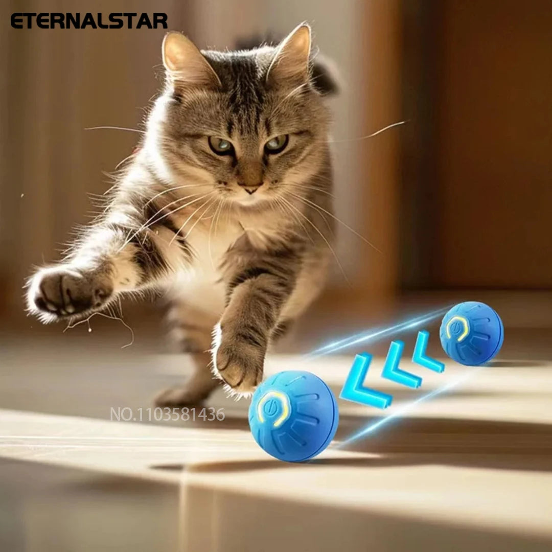 New Smart Pet Toy Ball Electric Interactive Game Automatic Jumping Rolling Ball Rechargeable Moving Puppy Cat Entertainment Toy