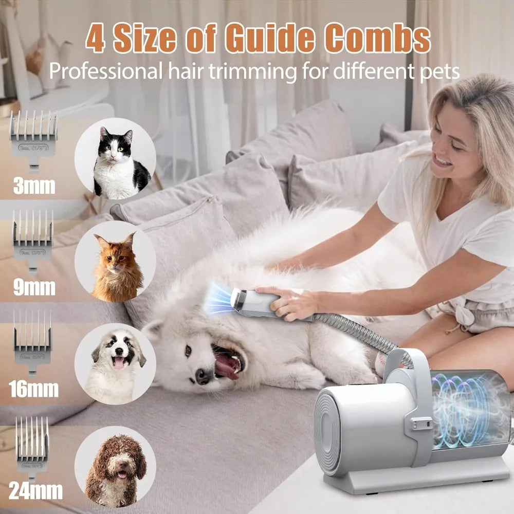 Professional Dog Grooming Vacuum and Pet Grooming Kit with Dog Clippers, 2.5L Dust Cup and 11000Pa Suction Power for Shedding Management