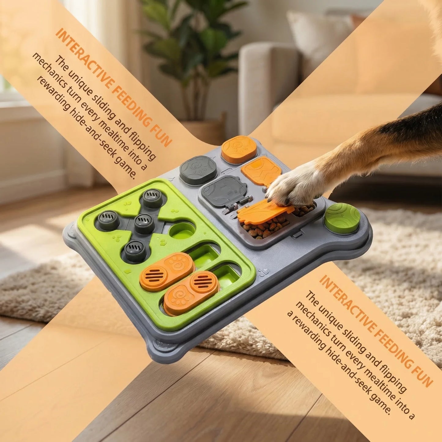 Interactive Puzzle Feeder Toy for Small & Medium Dogs, Offering Fun Challenges and Treat Dispensing.
