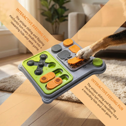 Interactive Puzzle Feeder Toy for Small & Medium Dogs, Offering Fun Challenges and Treat Dispensing.