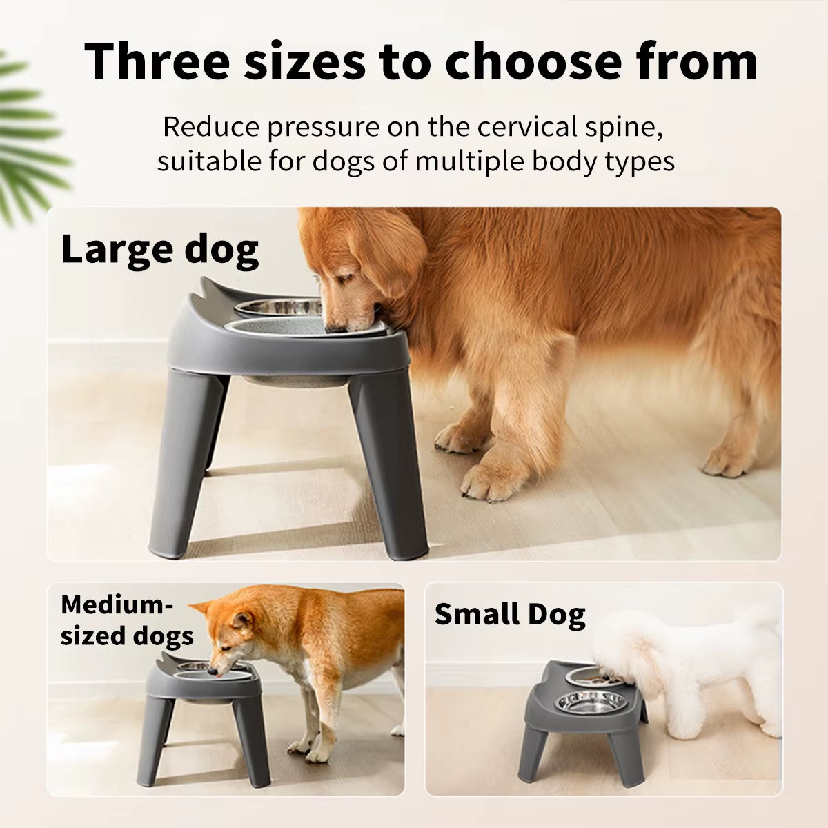 One Piece Dog Classic Folding Elevated Double Bowl Medium and Large Dog Bowl Golden Retriever Large Dog Feeding Bowl Pet Bowl