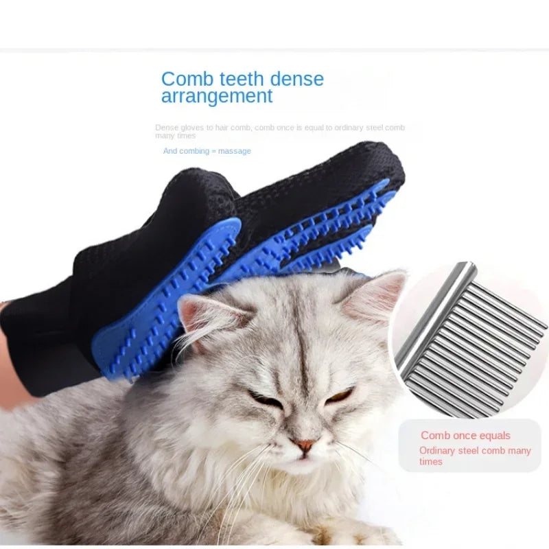 Pet Grooming Glove Brush for Cats and Dogs - 2-In-1 Hair Removal Glove with Massage and Hair Removal Functions Pet Dog Products