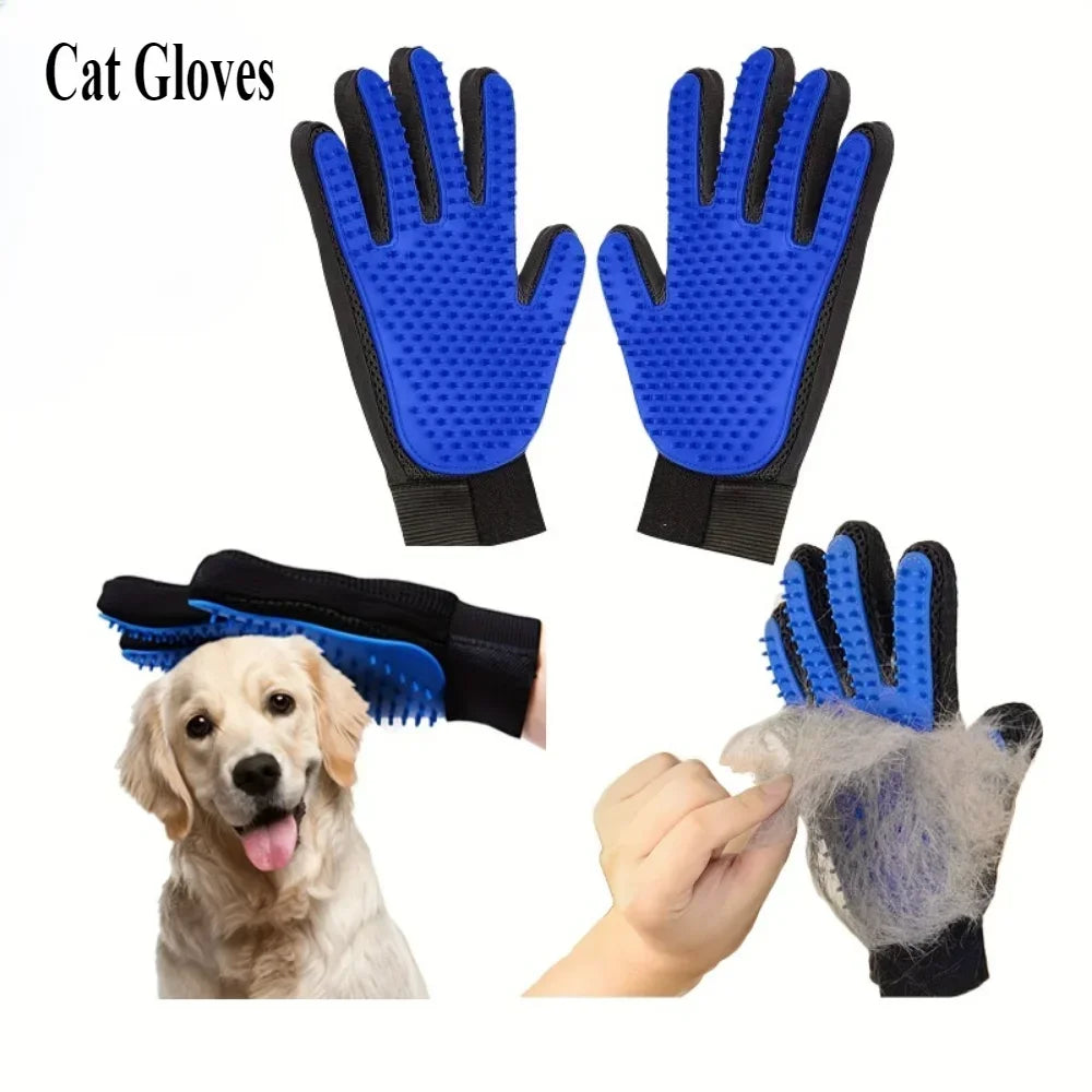 Pet Grooming Glove Brush for Cats and Dogs - 2-In-1 Hair Removal Glove with Massage and Hair Removal Functions Pet Dog Products