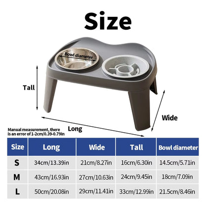 One Piece Dog Classic Folding Elevated Double Bowl Medium and Large Dog Bowl Golden Retriever Large Dog Feeding Bowl Pet Bowl