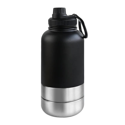 32Oz Portable 3 in 1 Pet Water Bottle Stainless Steel Pet Insulated Feeder Travel Outdoor 34Oz Pet Bowl Dog Food Cup