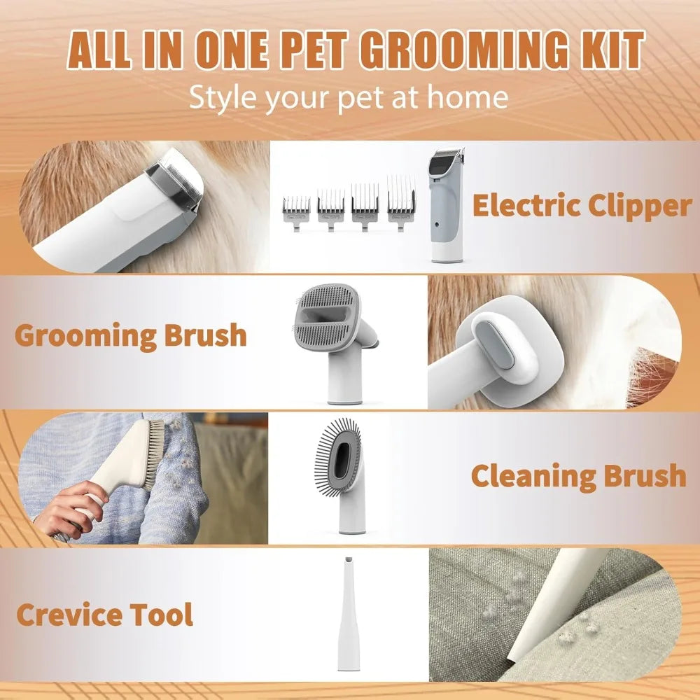 Professional Dog Grooming Vacuum and Pet Grooming Kit with Dog Clippers, 2.5L Dust Cup and 11000Pa Suction Power for Shedding Management
