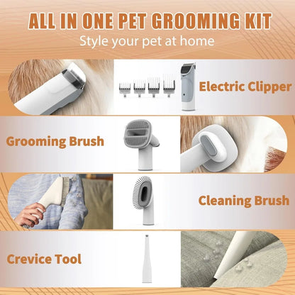 Professional Dog Grooming Vacuum and Pet Grooming Kit with Dog Clippers, 2.5L Dust Cup and 11000Pa Suction Power for Shedding Management