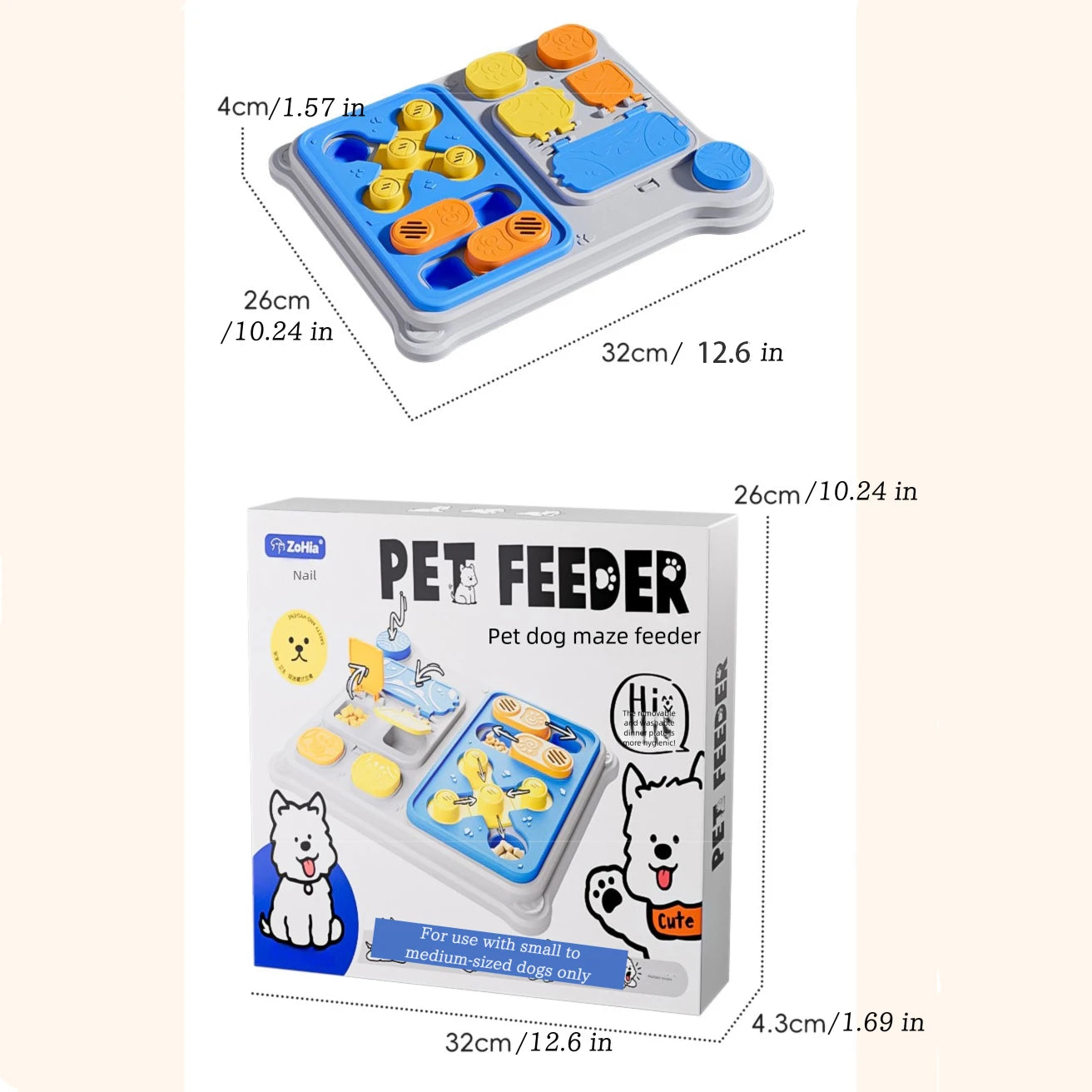 Interactive Puzzle Feeder Toy for Small & Medium Dogs, Offering Fun Challenges and Treat Dispensing.