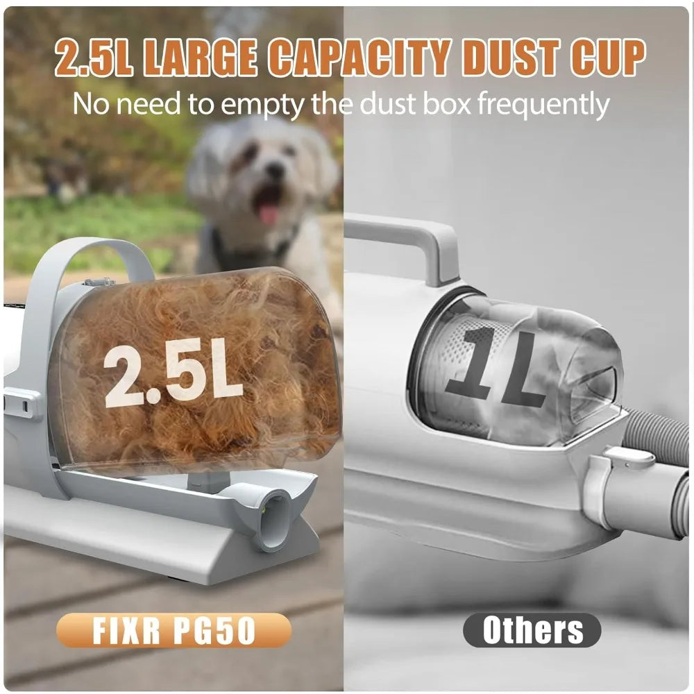 Professional Dog Grooming Vacuum and Pet Grooming Kit with Dog Clippers, 2.5L Dust Cup and 11000Pa Suction Power for Shedding Management