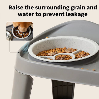 One Piece Dog Classic Folding Elevated Double Bowl Medium and Large Dog Bowl Golden Retriever Large Dog Feeding Bowl Pet Bowl