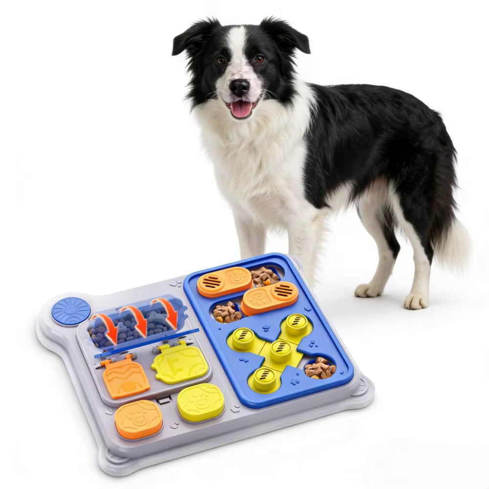 Interactive Puzzle Feeder Toy for Small & Medium Dogs, Offering Fun Challenges and Treat Dispensing.